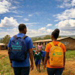 Elimisha Watoto Foundation staff visiting a school to understand their beneficiaries performance and challenges.